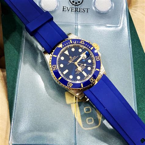 rolex bluesy on rubber strap|Bluesy 41 on a Horus .